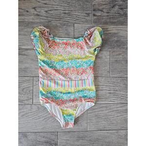 Girls Penelope Mack LTD Swimsuit Floral One Piece Multicolor Size 12 Ruffle